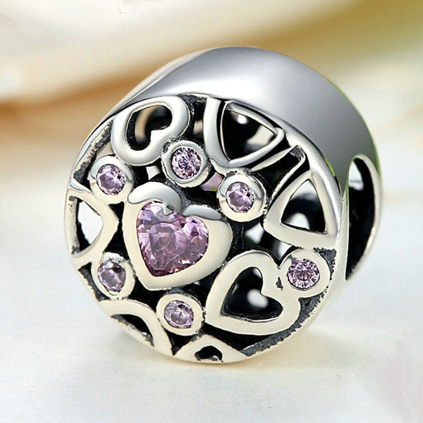 Heart to Heart CZ Charm - Image 3