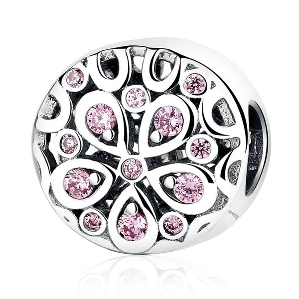 Pink Daisy CZ Charm