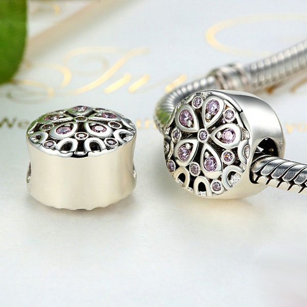 Pink Daisy CZ Charm - Image 2