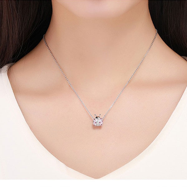 Pink Ladybug CZ Charm