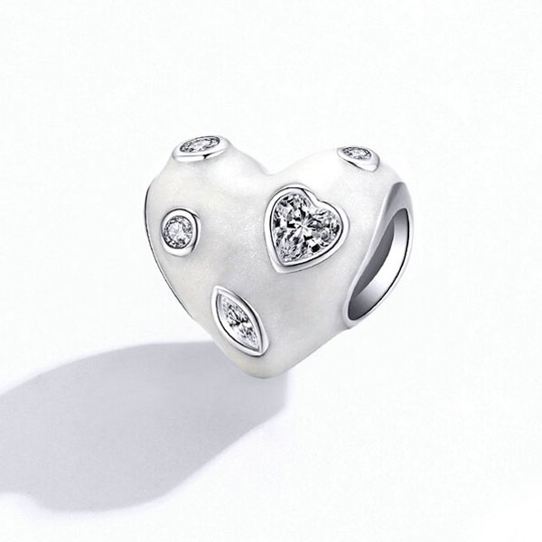 Pure Heart CZ Enamel Charm - Image 3
