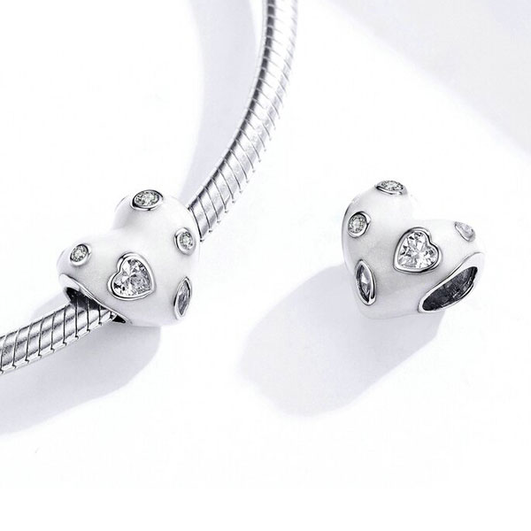 Pure Heart CZ Enamel Charm - Image 2