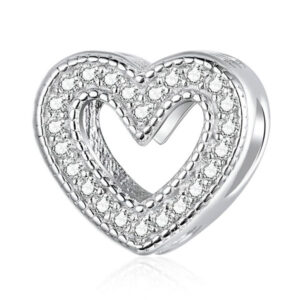 Cutout Heart CZ Charm