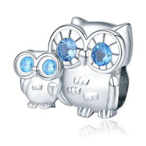 Owl Mom and Baby Charm