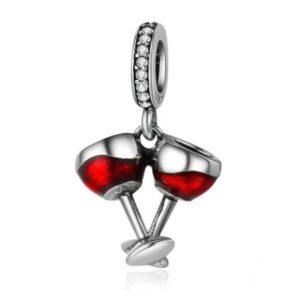 Cheers Wineglasses Pendant Charm