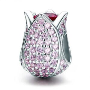 Dazzling Tulip CZ Charm
