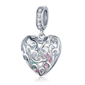 Filigree Heart Pendant Charm