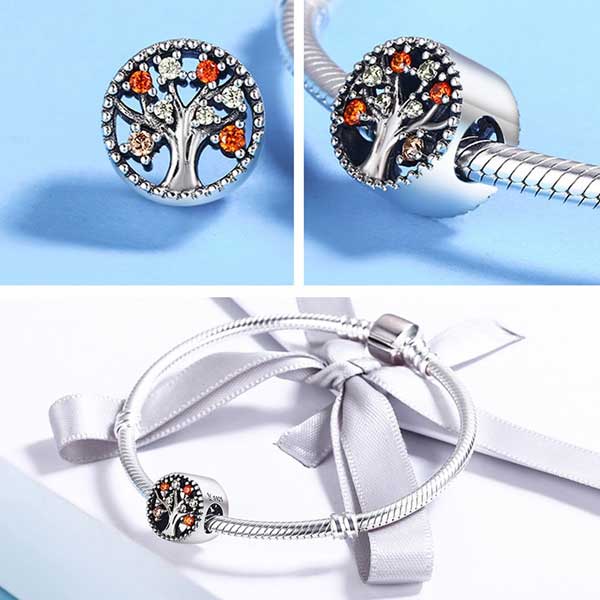 Fruitful Autumn CZ Charm
