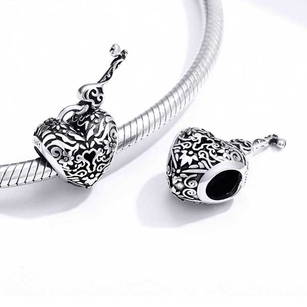 thumbnail image 2 of Bulk 50pcs Antique Silver Tone Heart Lock And Key Charms | H81 | For Jewelry Making 2 of 2