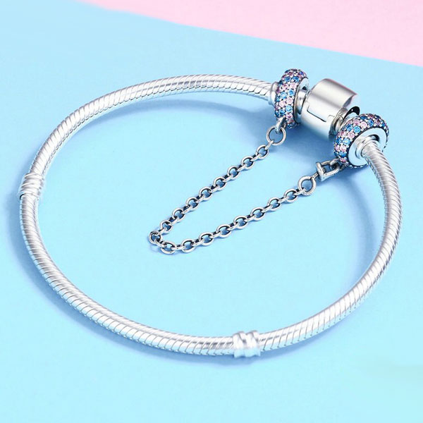 Pink and Blue Mosaic Safety Chain