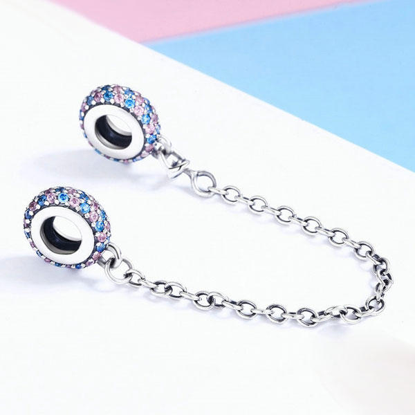 Pink and Blue Mosaic Safety Chain