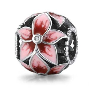 Pink Frangipani CZ Charm