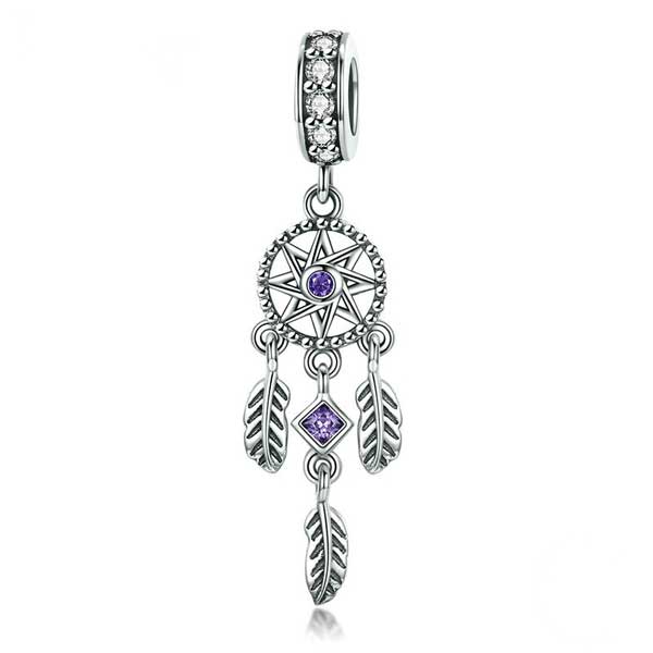 Purple Dreamcatcher Pendant Charm