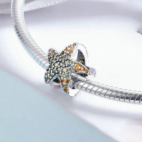 Sparkling Starfish CZ Charm