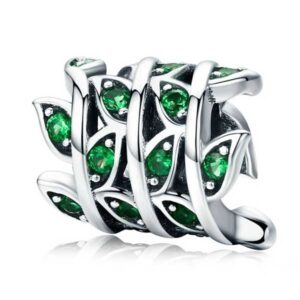 Spring Leaves CZ Charm
