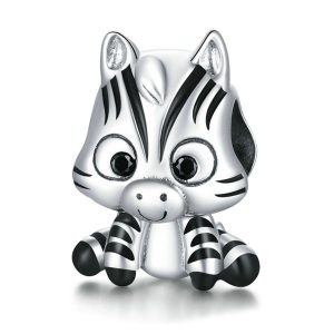Baby Zebra Enamel Charm