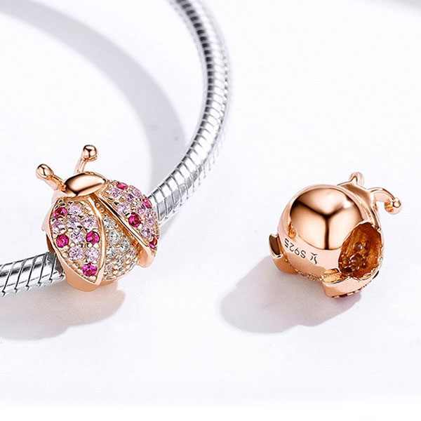 Pink Ladybug CZ Charm