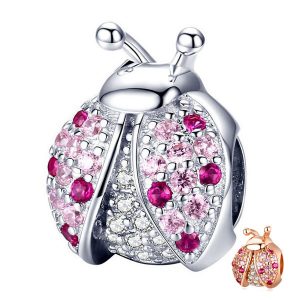 Pink Ladybug CZ Charm