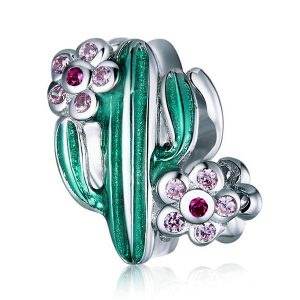 CZ Enamel Cactus Charm