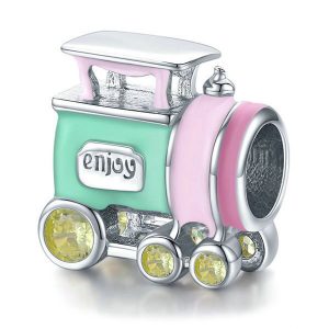 Colourful Train Enamel Charm