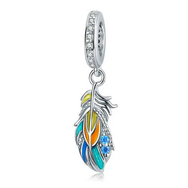 Colourful Feather Pendant Charm