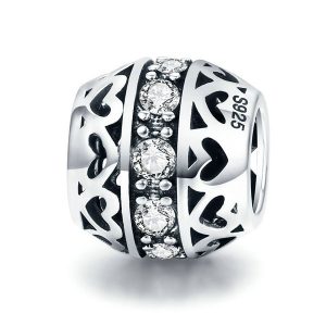 Matching Hearts CZ Charm