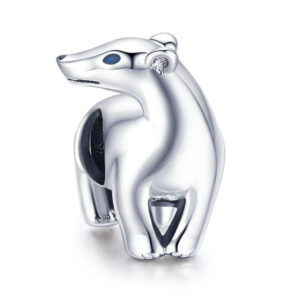 Polar Bear Silver Charm