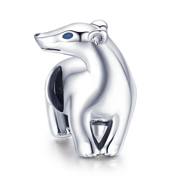 Polar Bear Silver Charm
