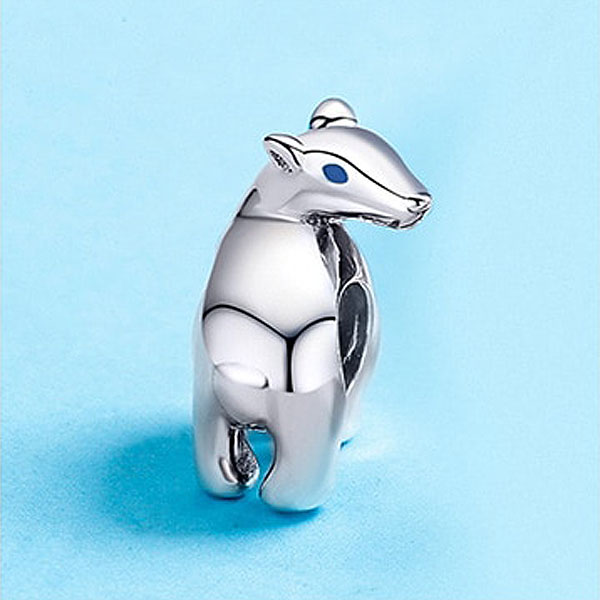 Polar Bear Silver Charm