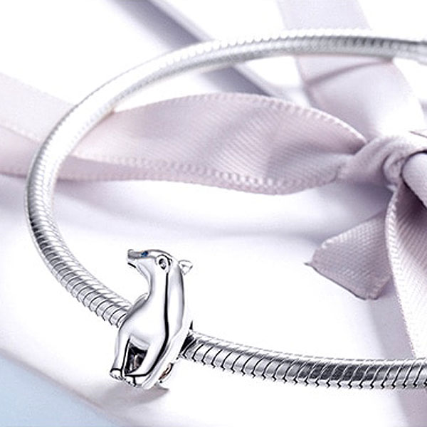 Polar Bear Silver Charm