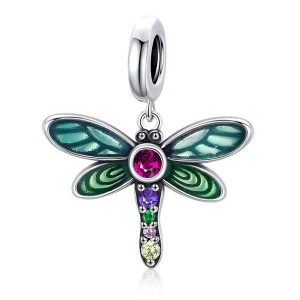 Shimmering Dragonfly Pendant Charm