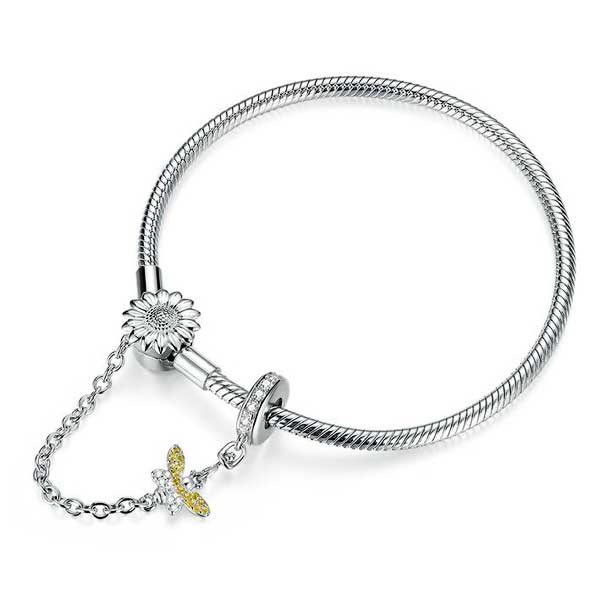 Sunflower Safety Chain Bracelet