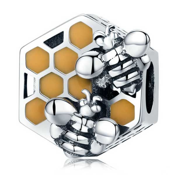 Honeycomb Hexagon Enamel Charm