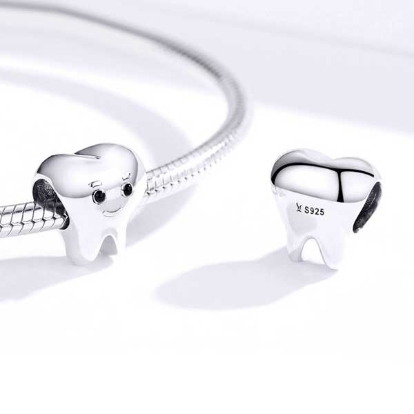 Happy Tooth Silver Charm