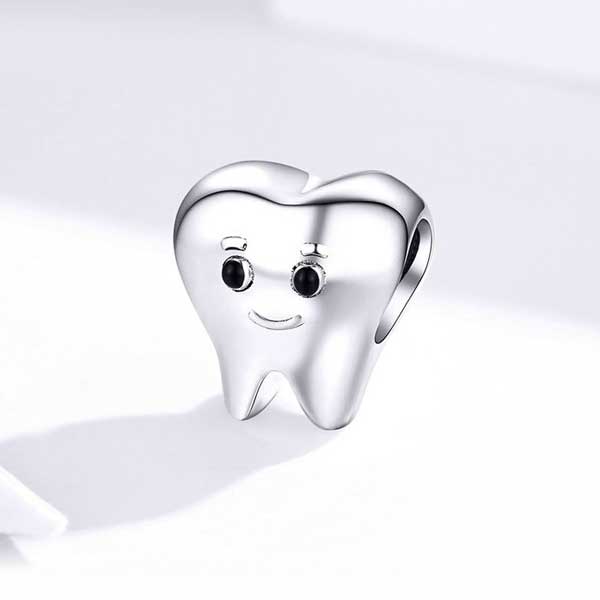 Happy Tooth Silver Charm