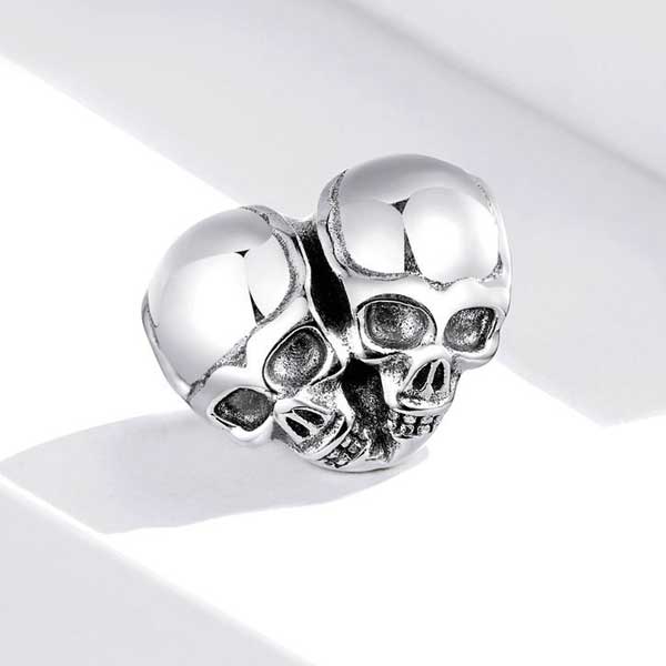 Punk Skulls Silver Charm