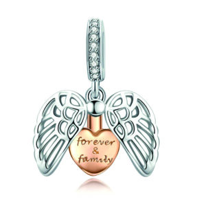 Guardian Wings Family Pendant rose gold Charm 1