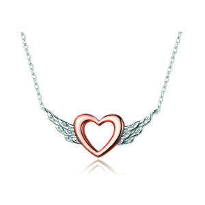 Heart with Wings Minimalist Simple Chain Necklace Rose Gold 1