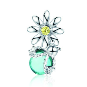 Silver Daisy and Firefly Charm 1