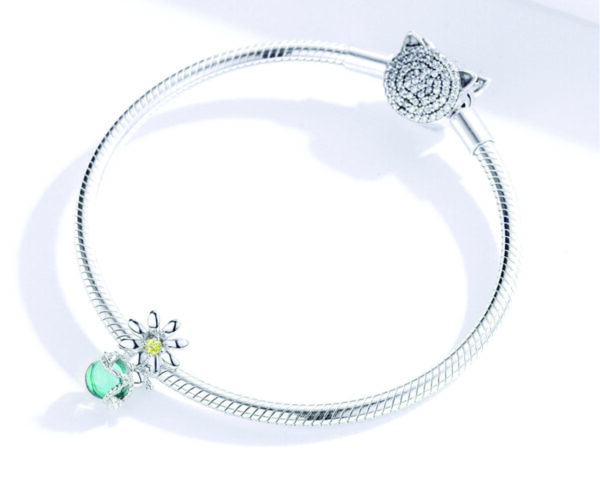 Silver Daisy and Firefly Charm 3