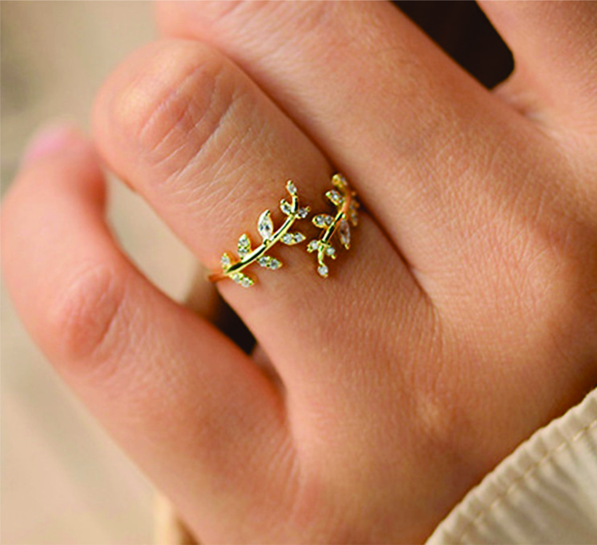 .925 Sterling Silver Open Oxidized Wrapped Leaf Ring – Feather Band – Sizes 4-10