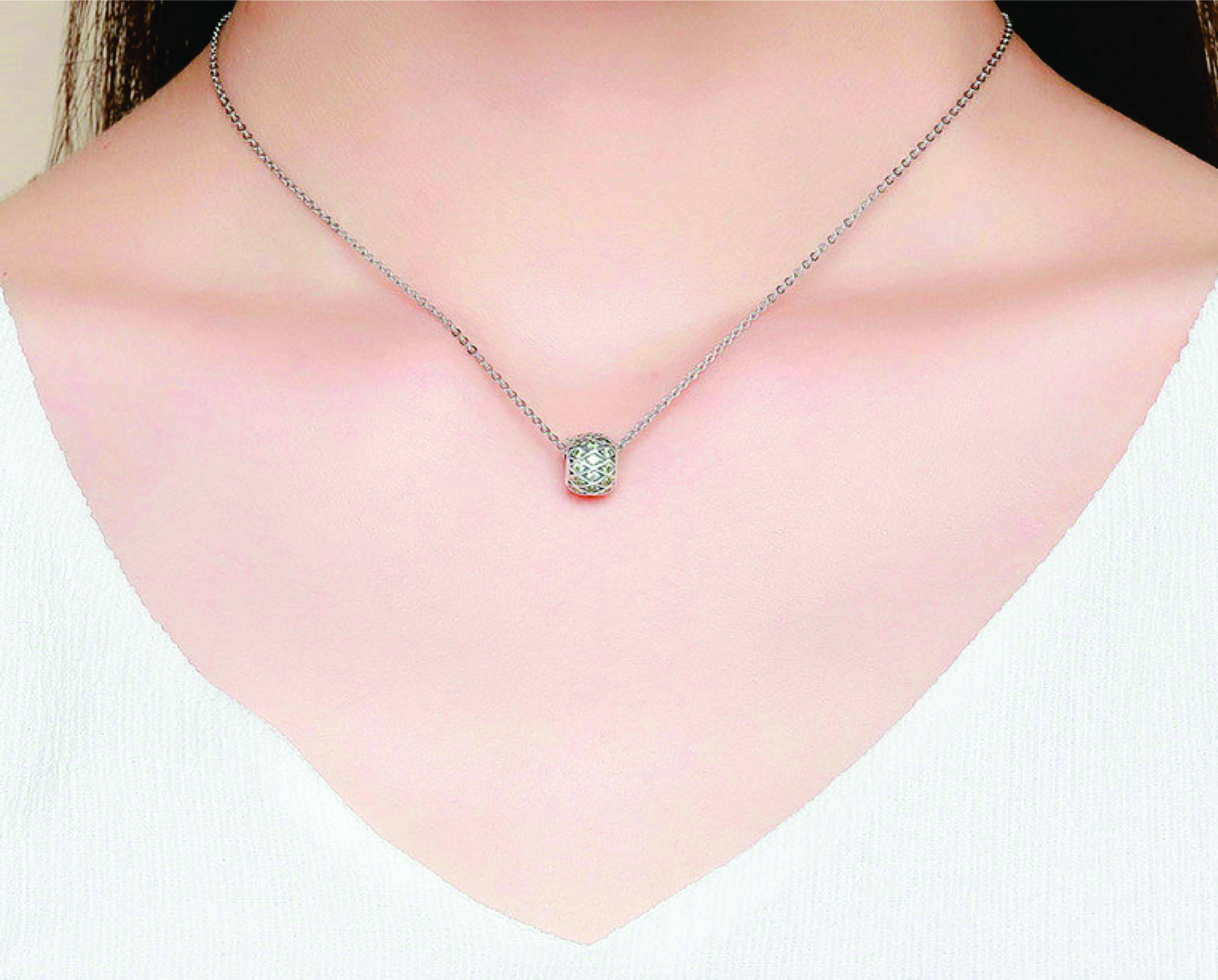 Sterling Silver Pineapple Fruit CZ Charm 2